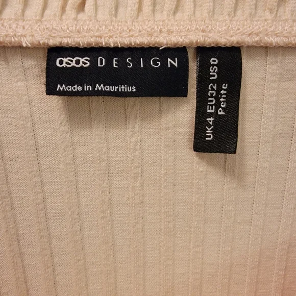 Warm Ivory ASOS Design Women's Ribbed Mini Dress - Picture 3 of 7